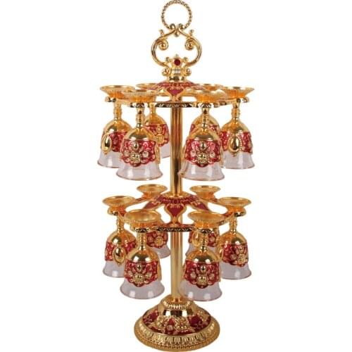 Zq Wine Glass Set Spirit Glass Wine Rack Retro Wine Cup Small Goblets 12 Pieces