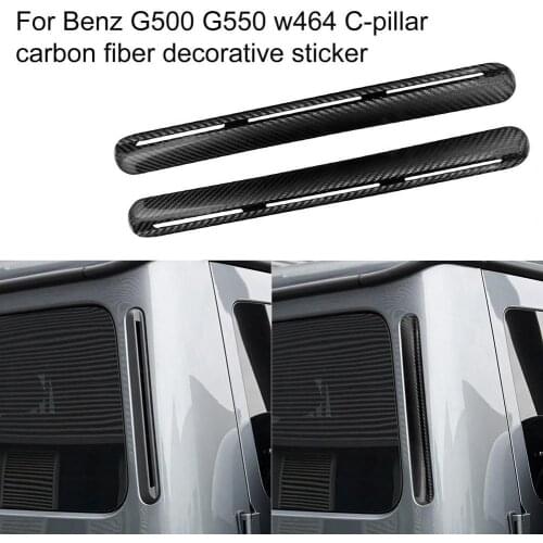 2Pcs C-Pillar Sticker Waterproof Black Carbon Fiber Car C Pillar Cover for Mercedes-Benz G500 Big G 2019 2020 G550 W464