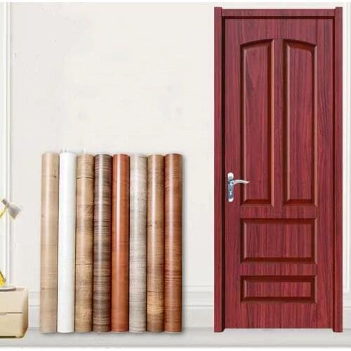 Wooden Door Stickers Self-adhesive Furniture Wall Sticker bedroom cabinet PVC Wallpaper Poster Home decoration renovation Decals
