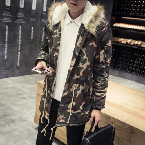 Long collars in the lambs wool cotton-padded clothes with thick camouflage coat coat A017 1515 P120 big yards