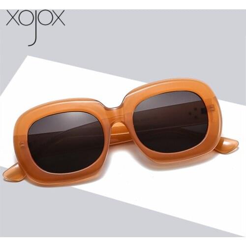 XojoX Oval Sunglasses Women Men 2020 Brand Deisgner Thick edge Vintage Sun Glasses Ladies Fashion Leopard Shades Sexy Eyewear