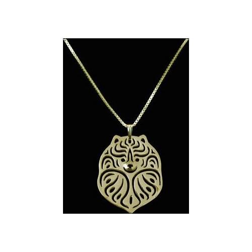 Wholesale Boho Chic Alloy Pomeranian Dog necklace fashion cartoon Pomeranian pendant golden two colors plated 12pcs/lot