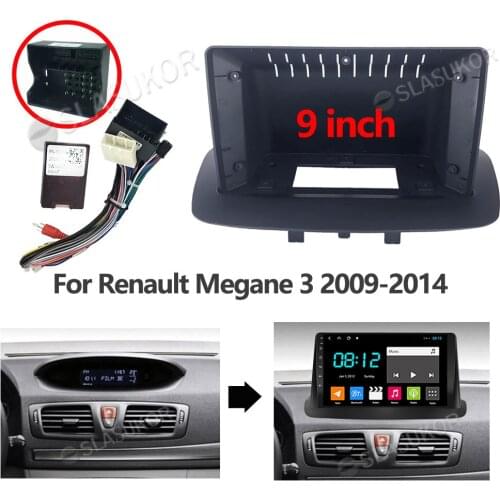 For Renault Megane 3 2009-2014 Car Fascia Wires Board Control CANBUS Work Stereo Panel Dash Installation DVD Frame 9 Inch 2din