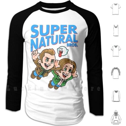 Super Natural Bros Hoodie Long Sleeve Dean Sam Winchester Natural Super Hunters Luigi Nintendo Bros Brother