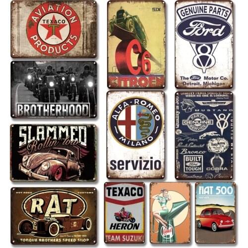 Vintage Motorcycles Car Poster Iron Painting Tin Sign Man Cave Home Decorative Metal Plate Retro Home Wall Art Sticker Decor