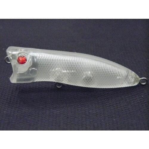 WLure 4.8g Popper Clear Topwater Lure Lightweight 10 Lures per Pack with Eyes UPT169
