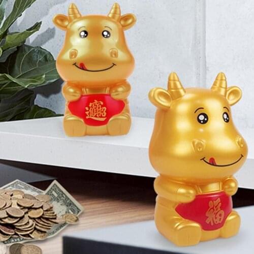 1PC Coin Bank Cartoon Portable Cultural Personalized Money Saving Pot for Desktop Ornaments Home New Year Gift Home Accessories