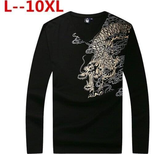 Plus size 10XL 8XL 6XL 5XL brand new Spring fall Fashion Casual Style Mens Long Sleeve T Shirt Cotton tshirt t-shirt For Male