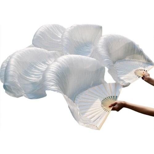 2018 Newest Arrivals Women Chinese White Belly Dance Fan Veils 1 Pair (2pcs) on Sale NMMV1007