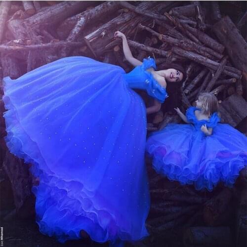 2021 Gorgeous Royal Blue Women Princess Prom Dresses Gowns Princess Graduation Dresses Ball Gowns