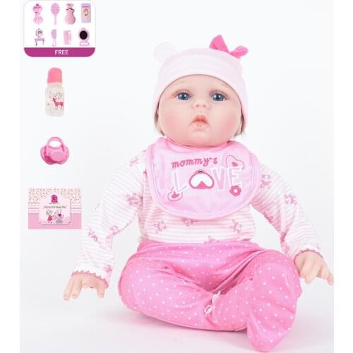 22"Reborn Baby Kids Birthday Christmas Gift Doll for Girls Realistic Soft Silicone Alive Reborn Baby Doll for Kids Toy 55CM