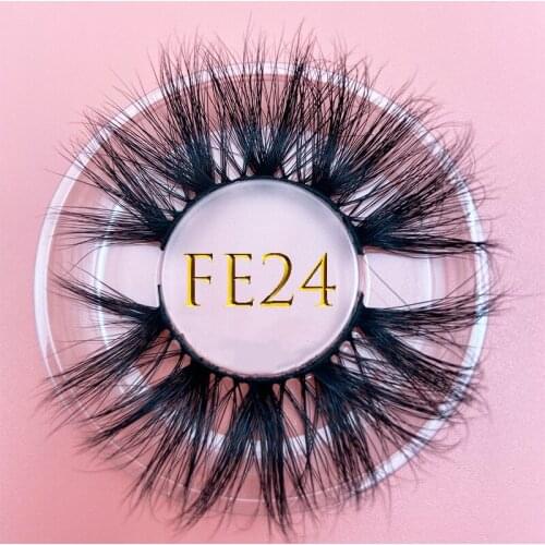3D MIKIWI 25MM FE24 Natural Dramatic Volume Eyelashes Long Lasting 100% Real Mink Eyelash Thick Long Luxury 3D False Eyelashes