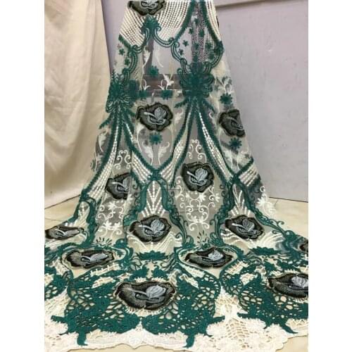 5yards/pc) Fantastic embroidered African tulle lace with cord lace high quality French net lace fabric for party dress FZX086