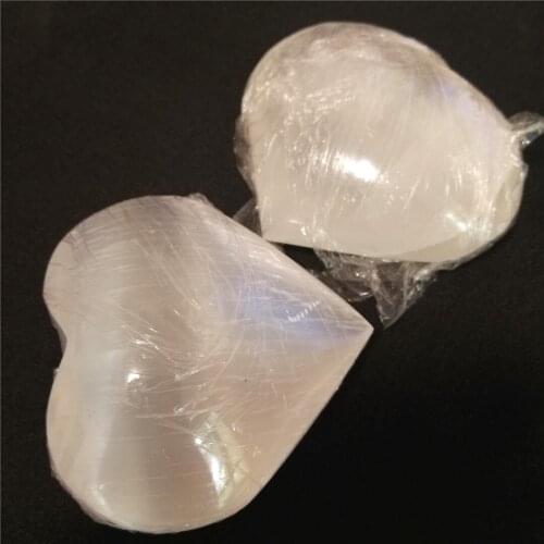 50-55mm Natural White Selenite Heart Palm Stones Healing Reiki Mediation Crystal Specimen Minerals And Stones Home Figurine Gift