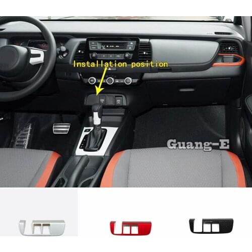 Car Styling Control Socket Charge Cigarette Smoke Lighter Switch Frame Sticker Trim For Honda Fit Jazz 2020 2021