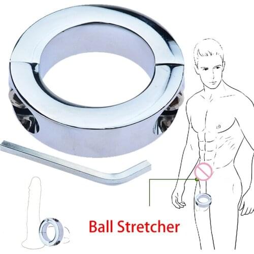 Bdsm Scrotum Pendant Ball Stretcher Metal Ring Penis Bondage Delay Ring Delayed Ejaculation Restraint Sex Toys for Mens