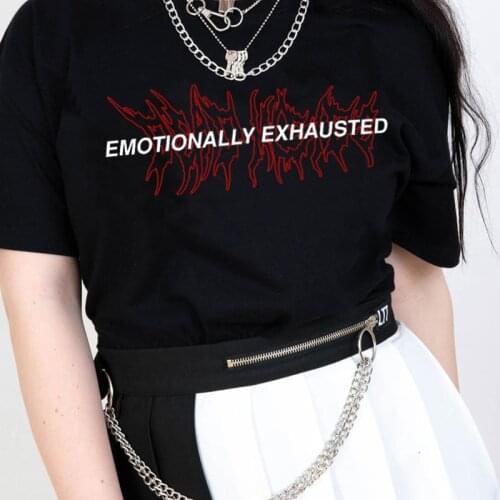 Dead Inside Gothic T Shirt Egirl Aesthetic Graphic Tees Punk Streetwear Oversized Women T-shirts Grunge Top Alternative Clothing