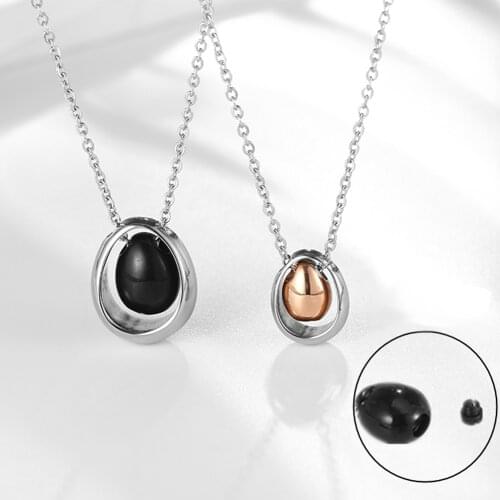 Dropshipping Oval Cremation Urn Ashes Stainless Steel Teardrop Pendant Necklace Memorial Jewelry