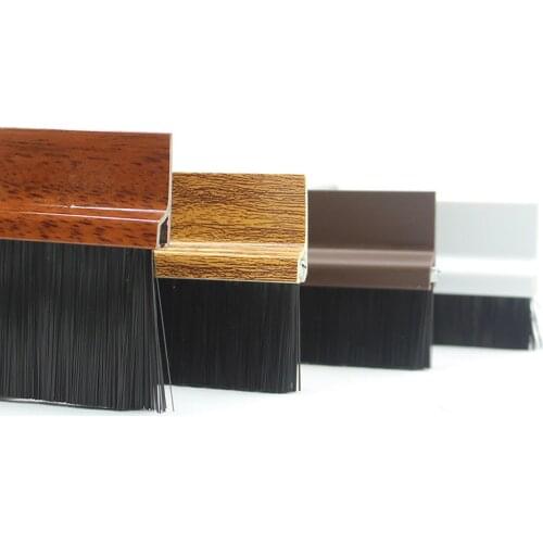 Door Sweep Seals Brush Self-adhesive Detachable Dismountable 15mm 2cm 25mm 3cm 35mm 4cm 5cm 55mm - 10cm White Brown Wood Grain