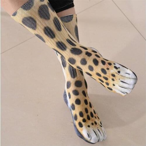 Animal foot long knee-high football socks, warm fashion socks