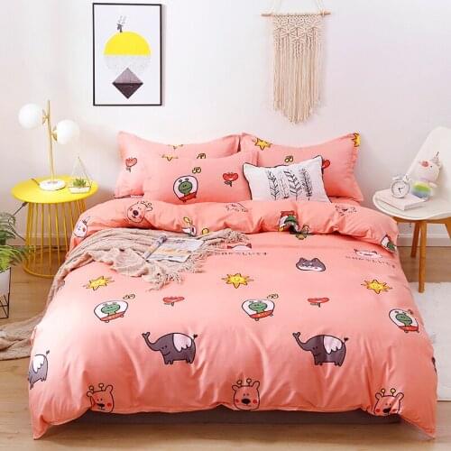 Cartoon Little Elephant Bedding Set Kid Duvet Cover Sheet Set Pillowcase Set Single Full Queen Size Cute Bedclothes