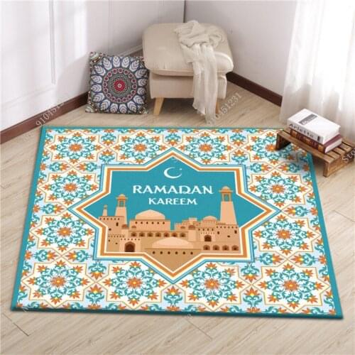 Ramadan Style Area Rugs Geometric Flowers Pattern Tapete Livingroom Bedroom Hallway Large Carpets Kids Room Non-Slip Floor Mats