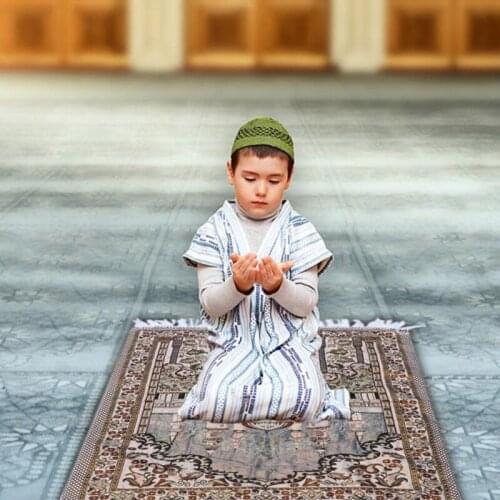 Floral Mosque Printed Muslim Cotton Prayer Mat Fringe Tassel Lightweight Floor Carpet Blanket Portable Islamic Kneeling Rug