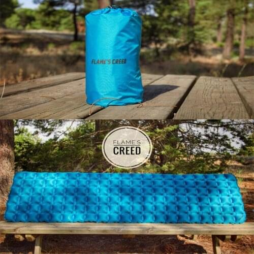 FLAMES CREED Inflatable Bed for Tent Portable Ultralight Sleeping Pad Air Bed Moistureproof Pad Waterproof Outdoor Camping Mat