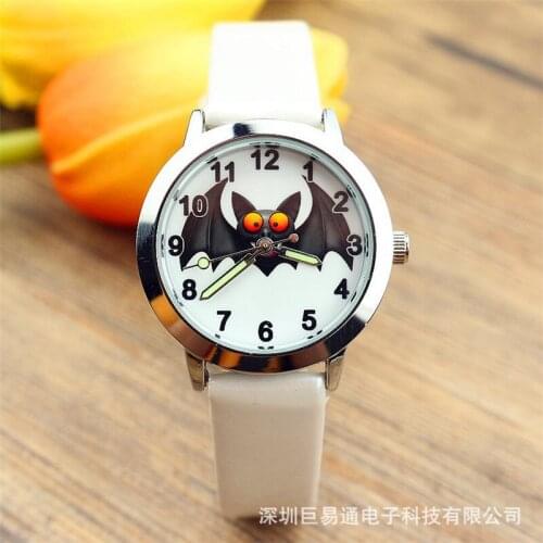 New foreign trade Halloween bat witch gift watch children cartoon luminous quartz watch