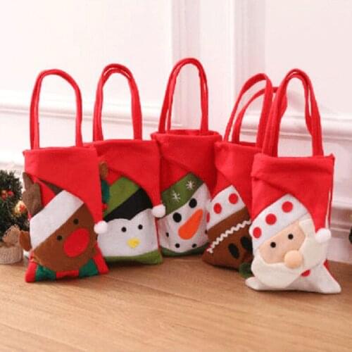 Christmas Gift Bags Candy Bag Design Christmas Tree Hangings Kids Xmas Gift Candy Bags Santa Claus Snowman Elf Classic 1pc