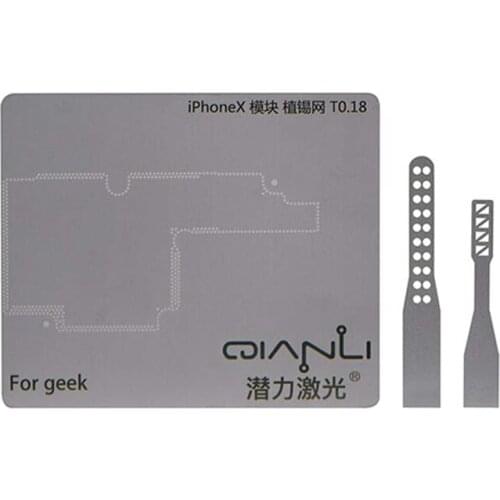 Qianli Laser Positioning Mold Steel Plate for iPhone X Motherboard BGA Reballing Stencil + Motherboard Separation Knife