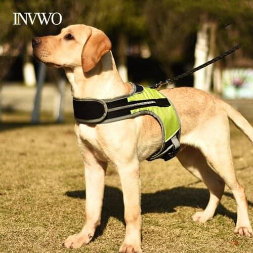 INVWO Pet Outdoor Walking Harness K-shaped Dog Harness With LED Safer for Dog Play in the Dark Comfortable Breathable reflective