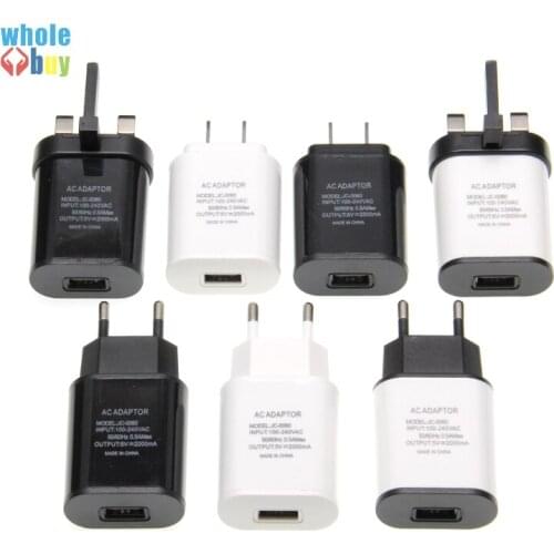 Top Quality 5V 2A EU US UK Plug USB Fast Charger Mobile Phone Wall Travel Power Adapter For iPhone Samsung 50pcs/lot