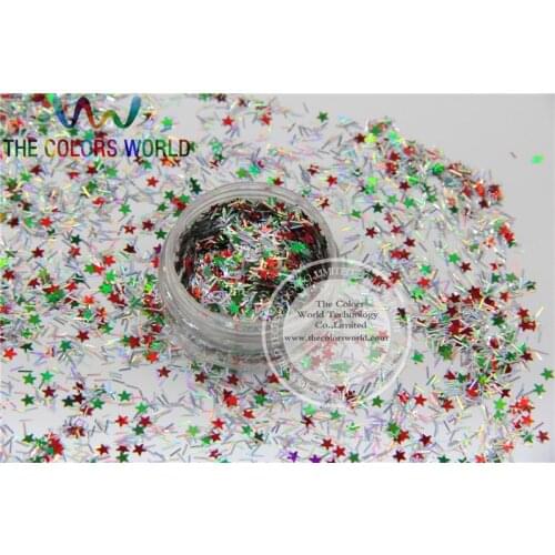 Xmas-11 Mix shiny christmas glitter holographic colors and shapes spangles glitter for nail Art or DIY decoration 1pack=50g