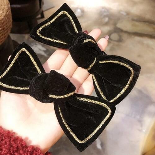2020 New Korean New Simple Sweet Cute Hair Rope Vintage Black Velvet Bow Girl Trendy Hairpin for Women Fashion Hair Accessories