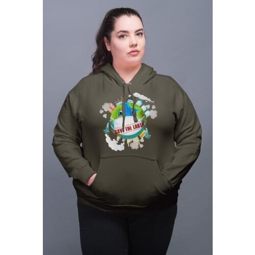 Angemiel Wear Save The Earth Panda Green Women 'S Hooded Sweatshirt