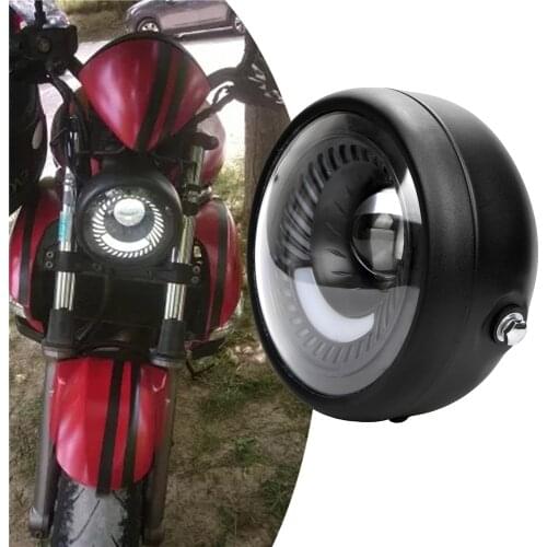 1pc Motorcycle Universal 6.5" Spiral Blue LED Headlight Headlamp for Sportster Cafe Racer Bobber Motobike Modified Accessories