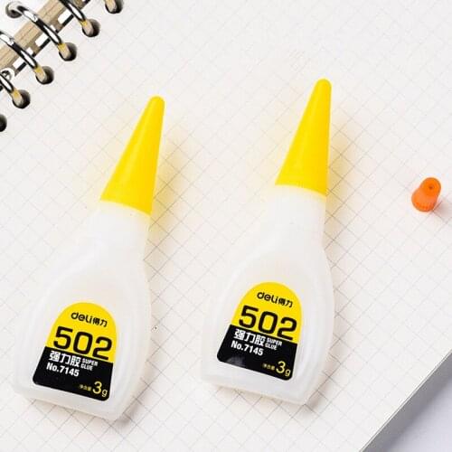 10pcs Lot Deli 3g Instant Quick Drying Cyanoacrylate Adhesive Strong Bond Fast Repair Leather Rubber Metal Wood 502 Super Glue