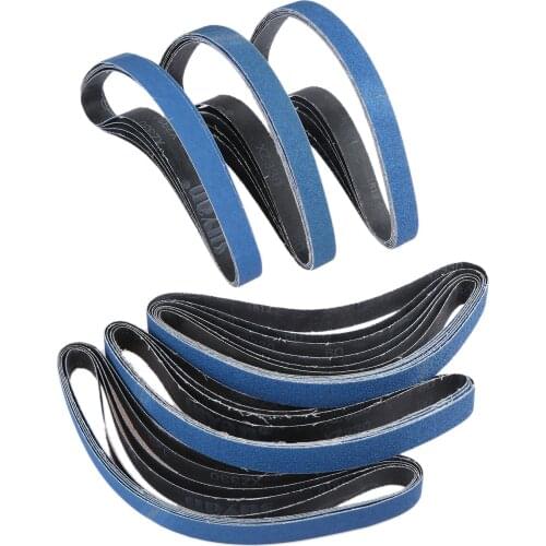 10Pcs Grit 60 80 120 Aluminium Oxide Grinder Belt For Metal Polishing 25 * 762mm Abrasive Sanding Belts For Air Belt Sander