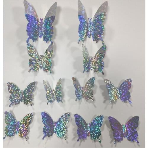 12pcs/lot Colorful Butterfly Fridge Magnets 3D Butterfly Design Art Stickers Room Magnetic Home Decor DIY Wall Decoration