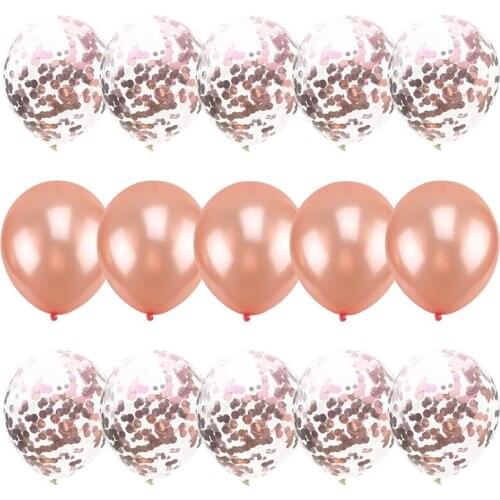 15pcs Mix Confetti Latex Balloons Hot Pink Blue Rose Gold for Baby Shower Happy Birthday Party Decorations Wedding Balloons