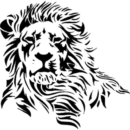17.2*17CM Wild Mighty Lion Vinyl Car Stickers Western Styling Tuck Car Body Decal Black/Silver S1-2600