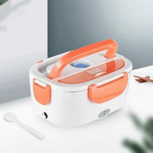 2 in 1 110V 220V 12V 24V Stainless Steel Electric Heating Lunch Box Car Office School Food Warmer Container Heater Bento Box Set