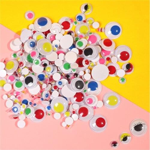 200/300pcs Self Adhesive Eye Stickers for Toys Dolls 4/8/10/15/20mm Mixed Googly Wiggly Eyes DIY Accessory Eyeball for Scrapbook
