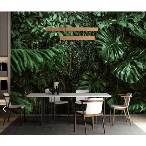 3D Murals Tropical Leaves Wallpaper Mural for Living Room Wall Decor Hand Painted Contact Paper Murals Wall Paper Customize