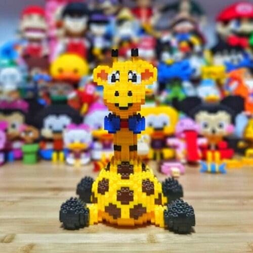Balody 16083 Animal World Yellow Giraffe Sit Pet 3D Model DIY Mini Diamond Blocks Bricks Building Toy for Children no Box