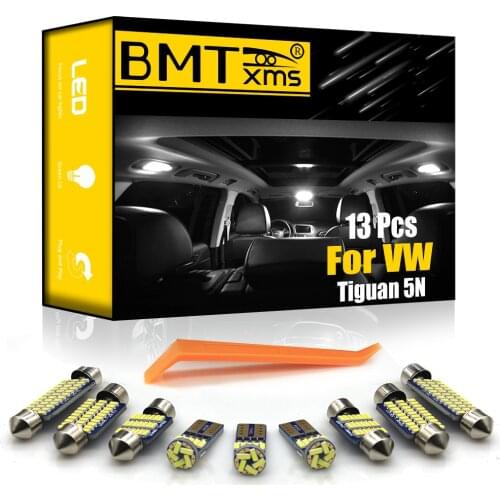 BMTxms 13Pcs For Volkswagen VW Tiguan 5N 2009+ Canbus Car LED Interior Map Dome Trunk Light Kit Auto Lamp Accessories
