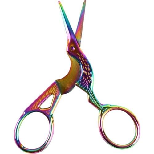 Stainless Steel Eyebrow Trimmer Scissors Eye Brow Shaver Knife Hair Removal Beauty Makeup Tools Crane Shape Stork Retro Scissor