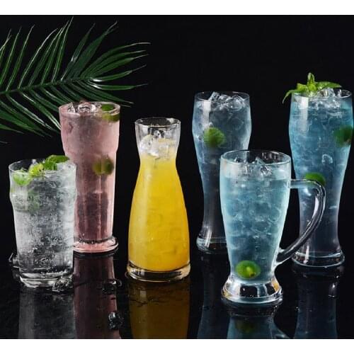 Juice Cup Glass Cold Drink Cup Creative Milk Tea Drink Cup Household Fruit Tea Cocktail Cup Drink Cup Net Red