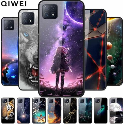 For OPPO A73 5G Case 6.5'' Tempered Glass Hard PC Back Cover For OPPO A73 5G CPH2161 A 73 Phone Cases Silicone Bumper Shells